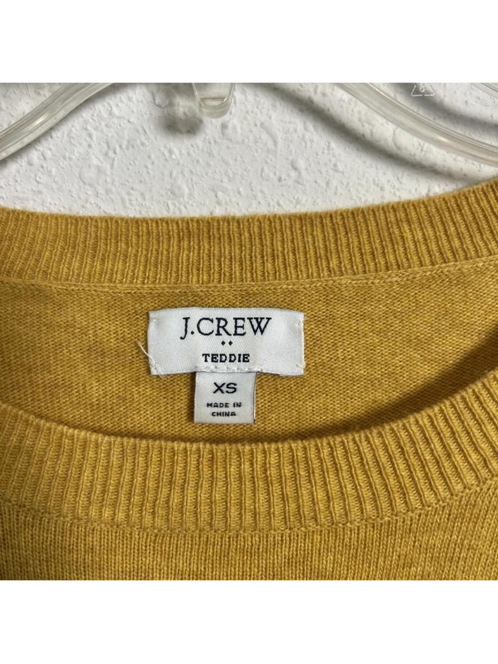 J. Crew Wool Cotton Blend Teddie Sweater Fine Knit Rustic Yellow Women’s XS - Picture 2 of 8